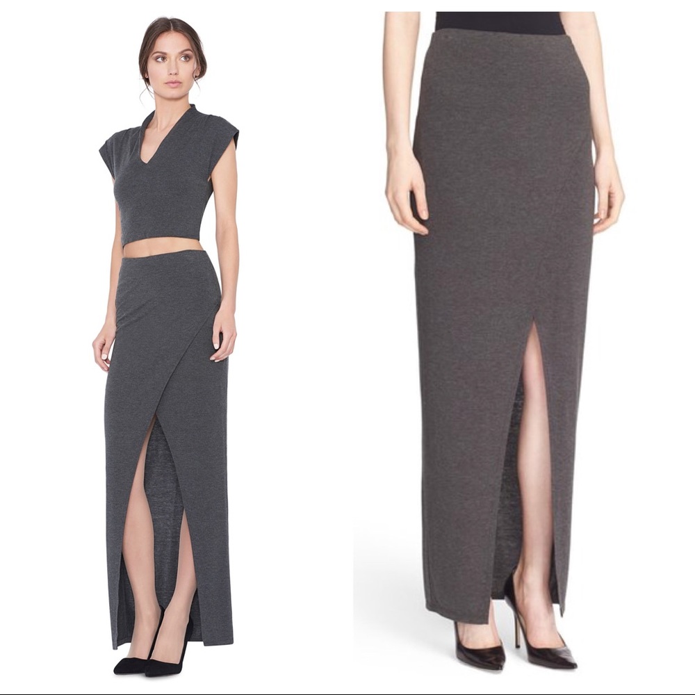Alice and Olivia charcoal wrap skirt stretchy 10 Large